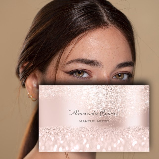 Sparkly Pink Glitter Makeup Artist Fashion Blog Appointment Card (Sparkly Pink Glitter Makeup Artist Fashion Blog Appointment Card )