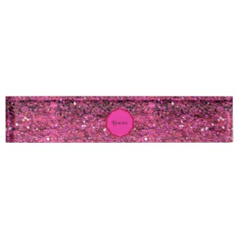 Sparkly Pink Glitter Name Plate by kye_designs at Zazzle