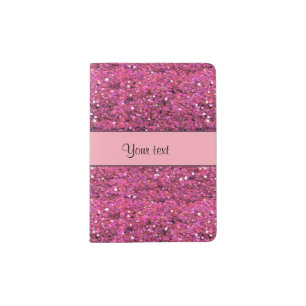 Sparkly Pink Glitter Passport Holder