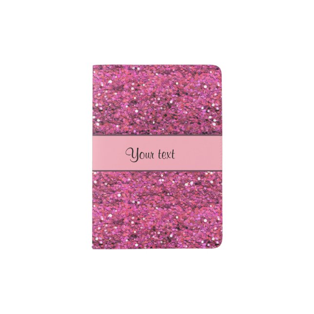 Sparkly Pink Glitter Passport Holder (Front)