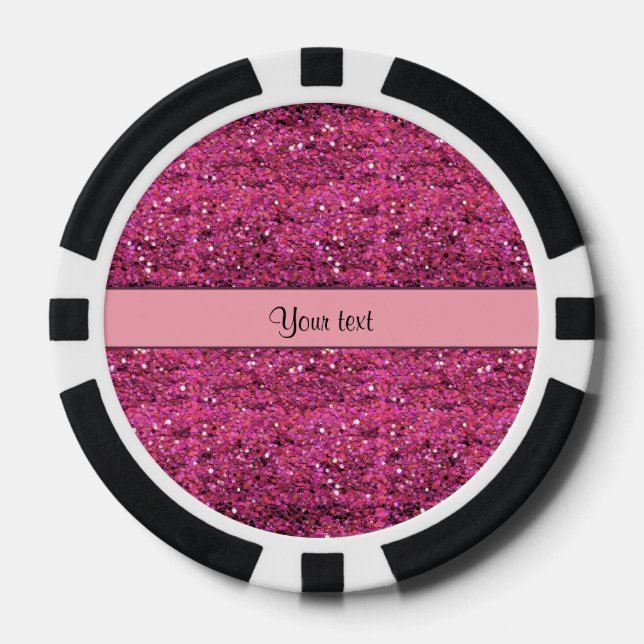 Sparkly Pink Glitter Poker Chips (Front)