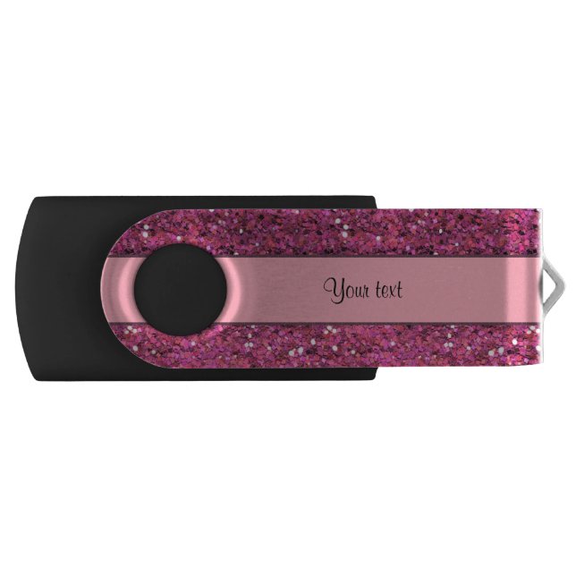 Sparkly Pink Glitter USB Flash Drive (Front)