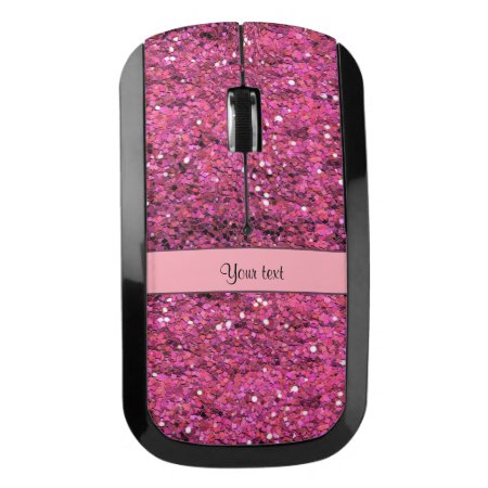 Sparkly Pink Glitter Wireless Mouse