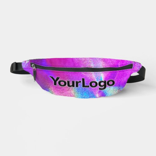 Sparkly Pink Holographic Luxury Business Logo Fanny Pack