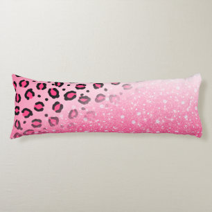 Sparkly Pink Leopard Print Decor For Teen Girls Body Pillow