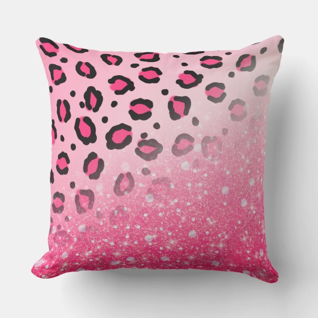 Pink leopard best sale throw pillow