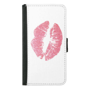 Sparkly Pink Lips Samsung Galaxy S5 Wallet Case