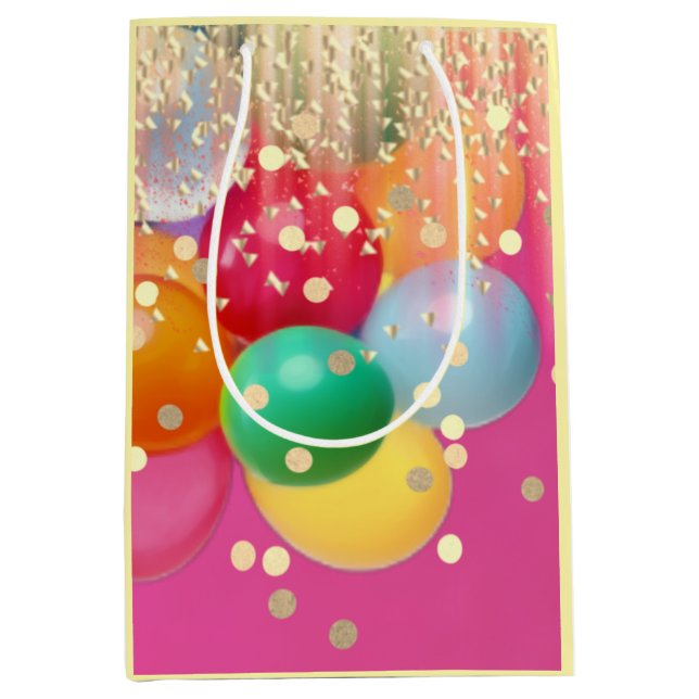 Sparkly Pink Party  Medium Gift Bag (Front)