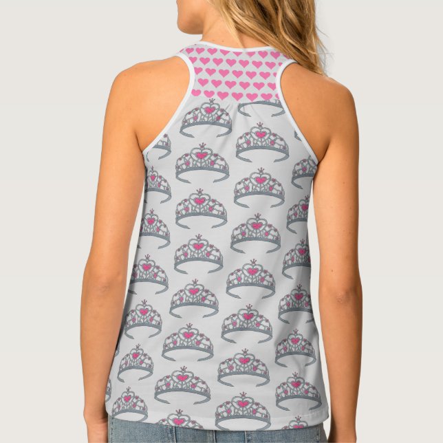 Sparkly Princess Queen Tiara Dress-Up Crown Tank Top (Back)