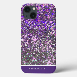 Sparkly Purple and Pink Glitter Personalized  iPhone 13 Case