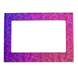 Sparkly Purple and Pink Gradient Glitter Magnetic Frame