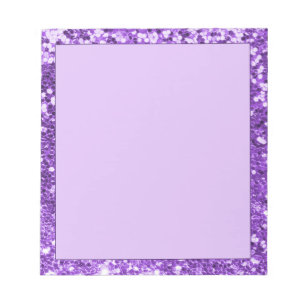 Sparkly Purple Glitter Border Lavender Notepad