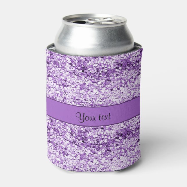 Sparkly Purple Glitter Can Cooler (Can Front)