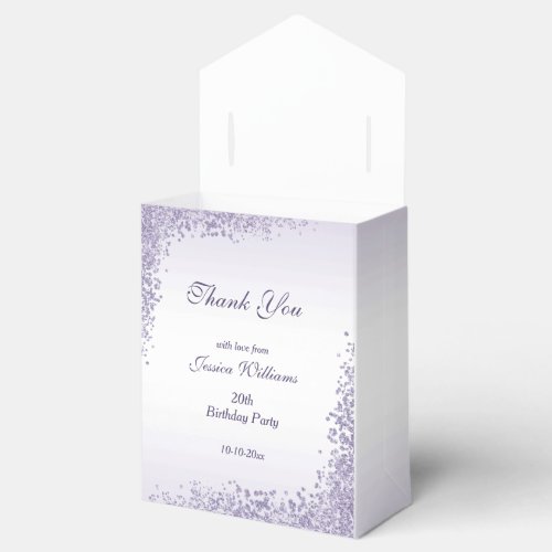 Sparkly Purple Glitter Decoration Birthday Favor Boxes