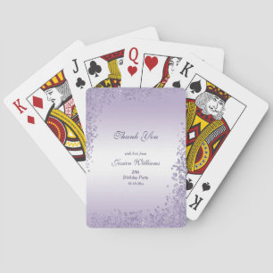 Sparkly Purple Glitter Decoration Birthday Poker Cards