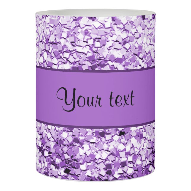 Sparkly Purple Glitter Flameless Candle (Front)