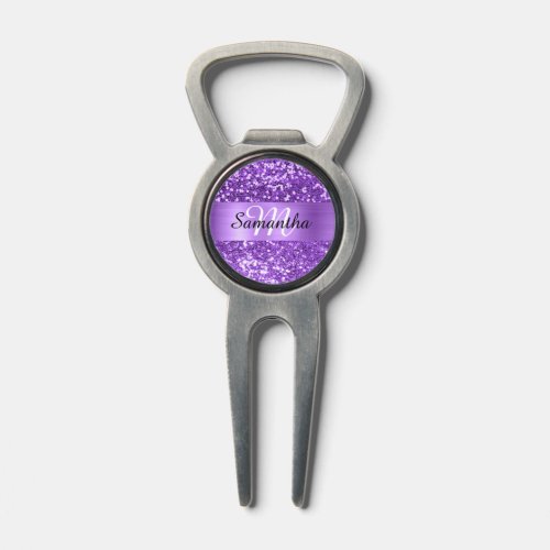 Sparkly Purple Glitter Foil Monogram Divot Tool