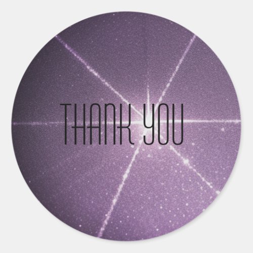 Sparkly Purple Glittery Clouds Thank You Classic Round Sticker