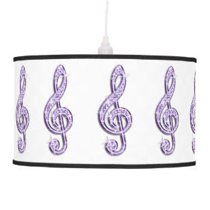 Sparkly Purple/ Lilac Music Note Pendant Lamp