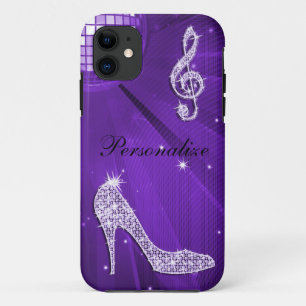 Sparkly Purple/ Lilac Music Note & Stiletto Heel iPhone 11 Case