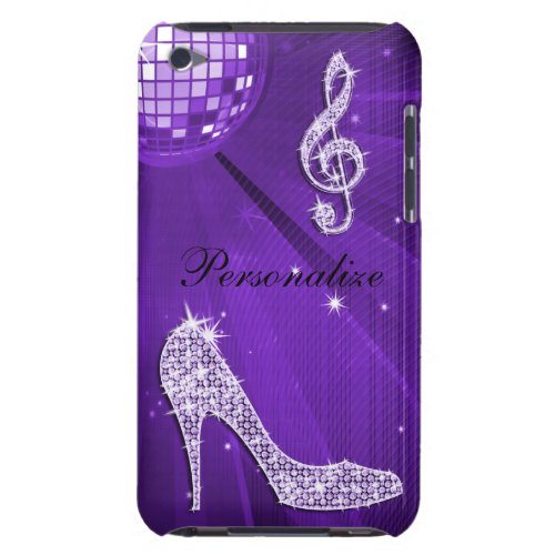 Sparkly Purple Lilac Music Note  Stiletto Heel iPod Case_Mate Case