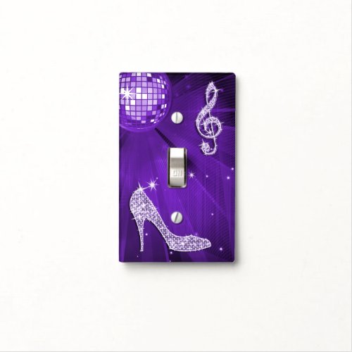 Sparkly Purple Lilac Music Note  Stiletto Heel Light Switch Cover