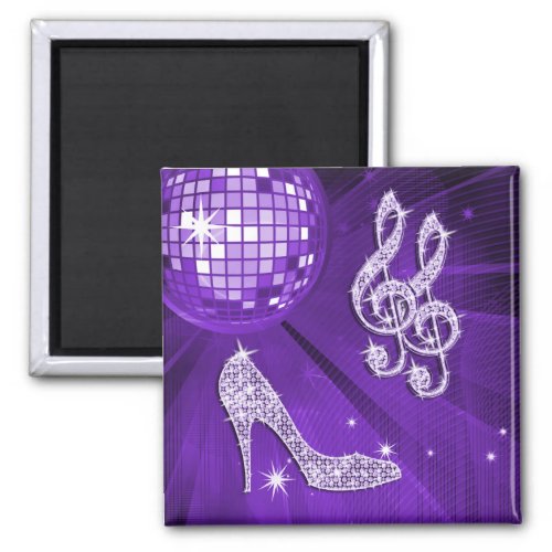 Sparkly Purple Lilac Music Note  Stiletto Heel Magnet