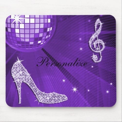 Sparkly Purple Lilac Music Note  Stiletto Heel Mouse Pad