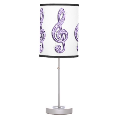 Sparkly Purple Lilac Music Note Table Lamp