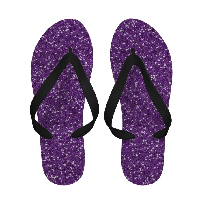 Sparkly Purple Simulated Glitter Flip Flops