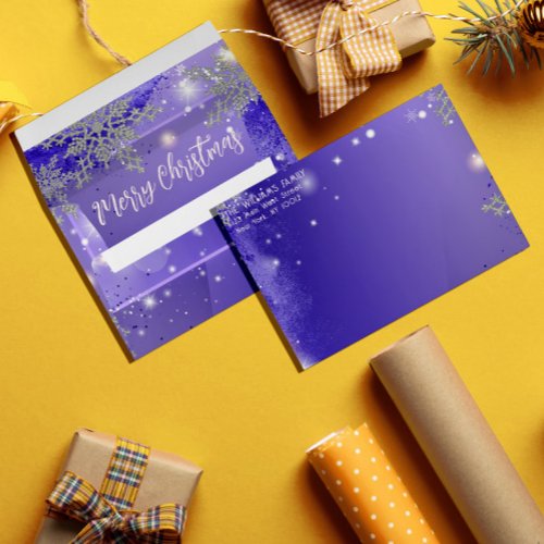 Sparkly Purple Winter Wonderland Merry Christmas Envelope