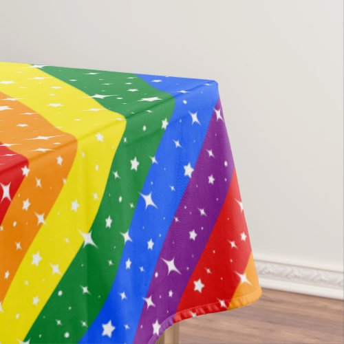 Sparkly Rainbow Flag Tablecloth