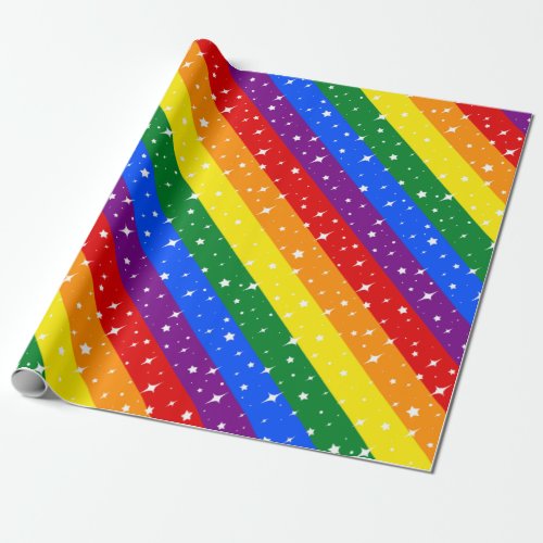 Sparkly Rainbow Flag Wrapping Paper