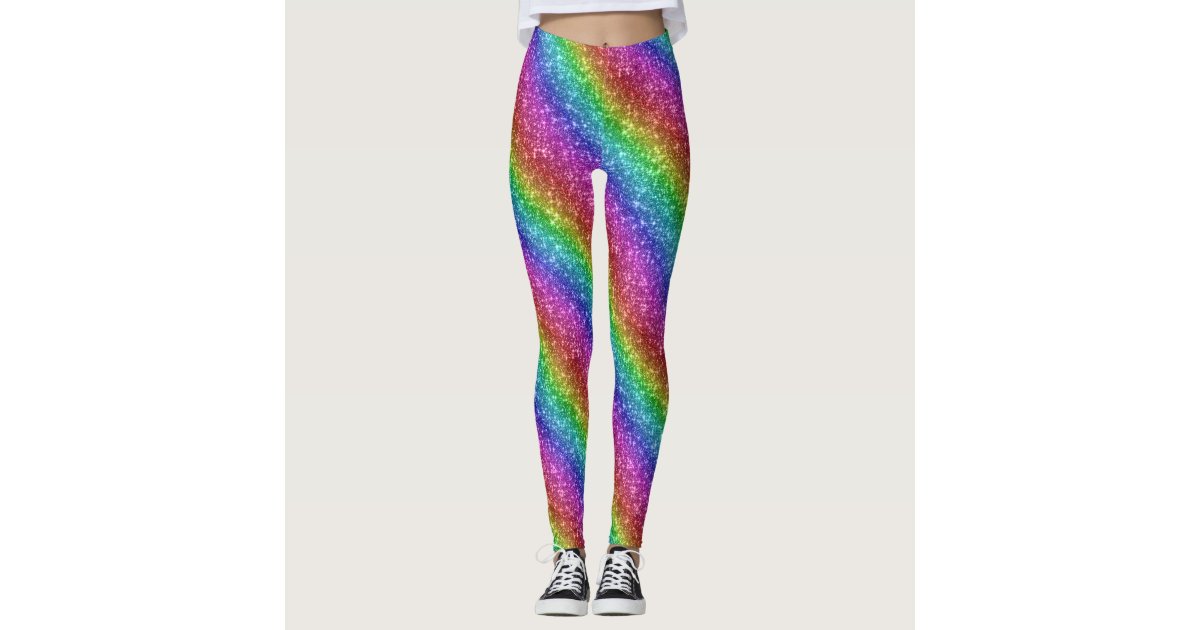 Sparkly Rainbow Glitter Leggings