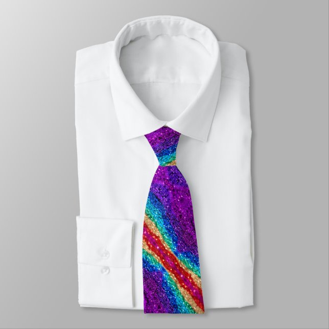 Sparkly Rainbow Tie (Tied)