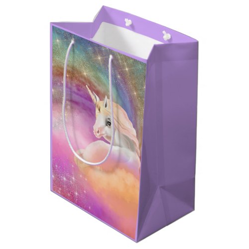 Sparkly Rainbow Universe Unicorn Fantasy Medium Gift Bag