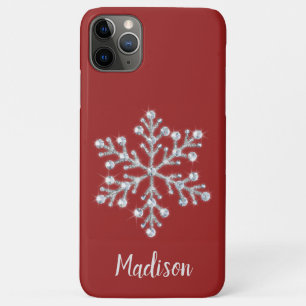 Sparkly Red Monogram iPhone Case