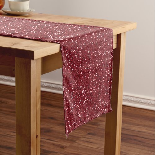 Sparkly Red  Silver Glitter Short Table Runner