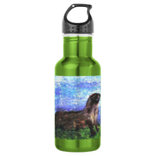 Sparkly River Otter Cute Animal Stainless Steel Water Bottle