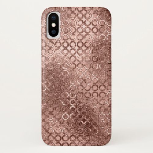 Sparkly Rose Gold Circles Pink Luxury Sparkle iPhone X Case