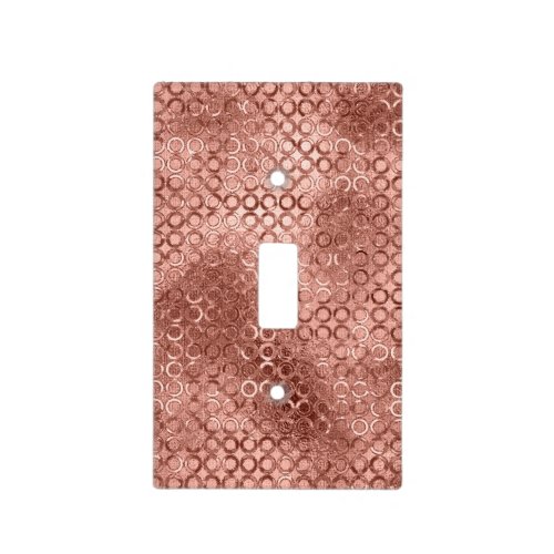 Sparkly Rose Gold Circles Pink Luxury Sparkle Girl Light Switch Cover