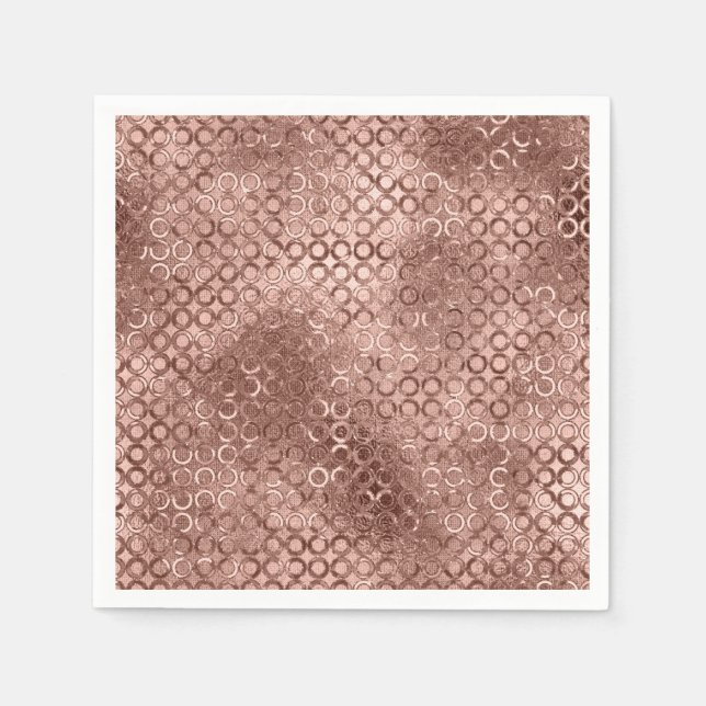 Sparkly Rose Gold Circles Pink Luxury Sparkle Napkins (Front)