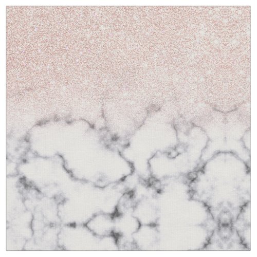 Sparkly Rose Gold Glitter Marble Ombre Fabric