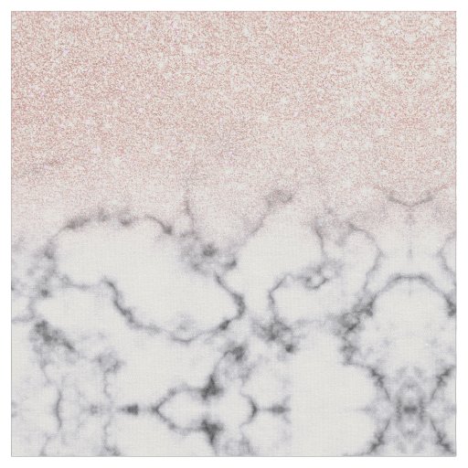 Sparkly Rose Gold Glitter Marble Ombre Fabric