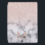 Sparkly Rose Gold Glitter Marble Ombre iPad Pro Cover<br><div class="desc">This elegant and girly pattern is perfect for the modern woman. It features faux printed sparkly rose gold glitter on top of a black and with marble pattern in the style of an ombre gradient. It's trendy, cool, chic, luxe, and stylish. ***IMPORTANT DESIGN NOTE: For any custom design request such...</div>