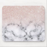 Sparkly Rose Gold Glitter Marble Ombre Mouse Pad<br><div class="desc">This elegant and girly pattern is perfect for the modern woman. It features faux printed sparkly rose gold glitter on top of a black and with marble pattern in the style of an ombre gradient. It's trendy, cool, chic, luxe, and stylish. ***IMPORTANT DESIGN NOTE: For any custom design request such...</div>