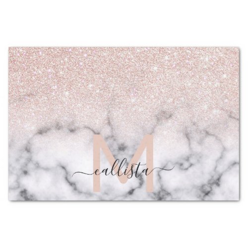 Sparkly Rose Gold Glitter Marble Ombre Tissue Paper