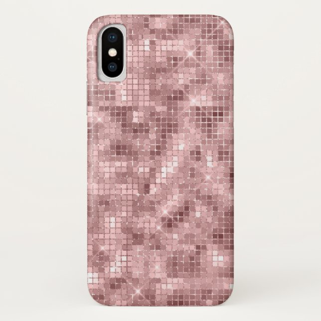Sparkly Rose Gold Pink Luxury Sparkle Case-Mate iPhone Case (Back)