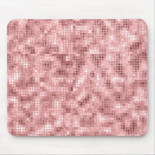 Sparkly Rose Gold Pink Luxury Sparkle Girly Mouse Pad
