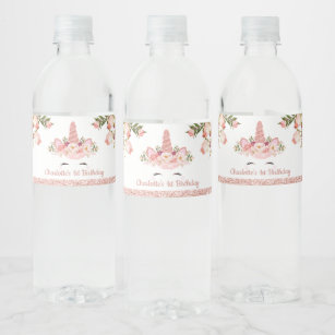 Unicorn Water Bottle Labels Zazzle Unicorn Water Bottle Labels Zazzle